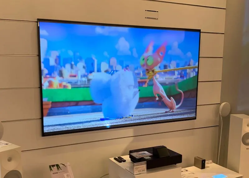 EH-LS500は明るい店内でもくっきり映る